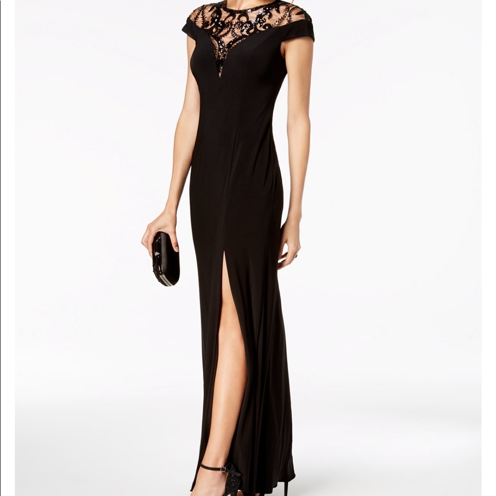 Beautiful sequin illusion maxi gown